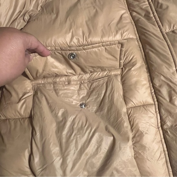 Abercrombie & Fitch Oversized Utility Puffer Jacket in Tan Sz L Water Resistant - Picture 7 of 16